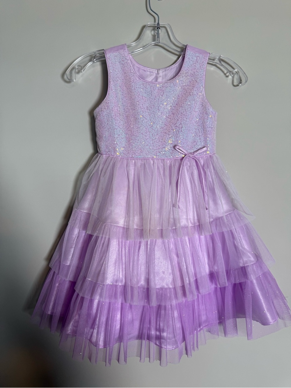 Jona Michelle Girls Purple Sequin “Swiftie Enchanted” Tiered Dress Size 5